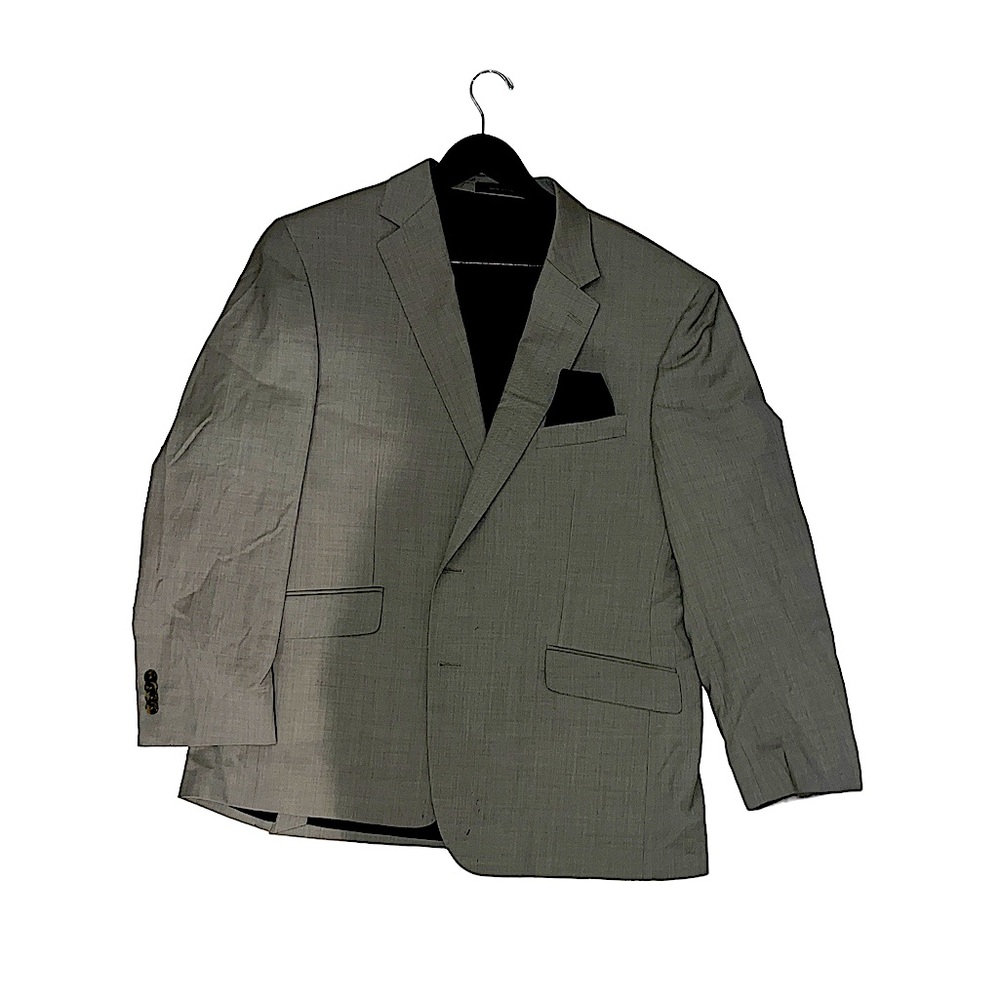 Kenneth Cole Awareness Grey Suit with black handkerchief